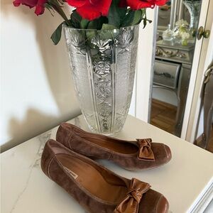 Paul Green Brown Suede Flats with Bow